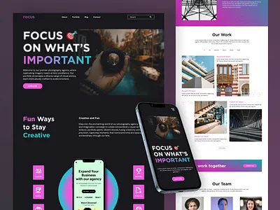 'FOCUS' Where Creativity Elevates Photography camera design focus graphic design lens photography portfolio product ui ui design uiux ux ux design web web design web portfolio works