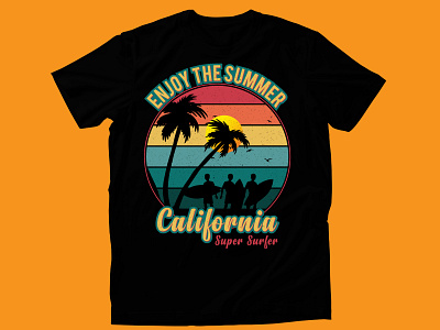 Vintage sunset T-shirt Design tropical beach