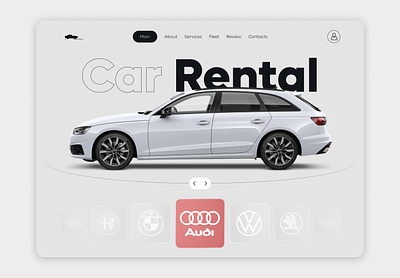 Car rental company landing page design landing ui ux web design