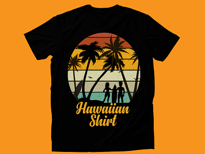 Vintage sunset T-shirt Design tropical beach