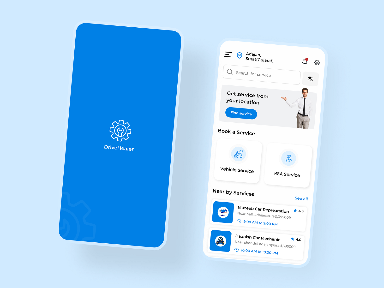 Car Service App UI #dailyuidesign by Muzeeb Urrahaman on Dribbble