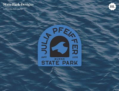 Julia-Pfeiffer State Park, California Sticker Design big sur california california outdoors california travel design graphic design illustration outdoors outdoors design road trip travel vector visit california