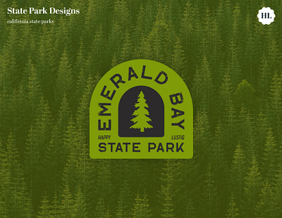 Emerald Bay State Park, California Sticker Design california california outdoors california road trip design graphic design illustration outdoors outdoors design travel california vector visit california