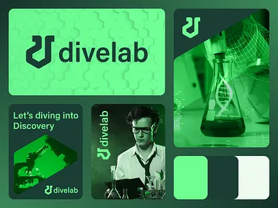 Divelab Visual Identity V.4 app logo brand designer brand identity branding chemistry d letter d logo graphic design lab logo laboratory logo logo logo design logo designer logos monogram negative space logo research science symbol visual identity