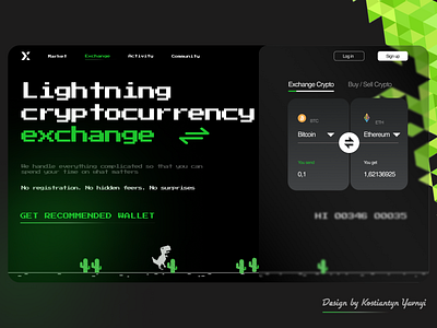 Website for cryptocurrency exchange crypto cryptocurrency design graphic design landing landingpage ui ux web webdesign websitedesign