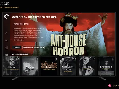 Daily UI 025: TV App (Criterion Channel) criterion dailyui design designinspo film product design ui ux