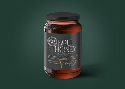 Premium Honey Bottle Packaging Design clean dark elegant modern packaging premium print