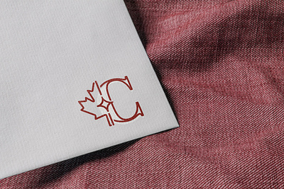 C Mark for "Rumbo Canada" immigration specialists brand design c letter c mark canada clean line lineart logo maple leaf minimalist spark