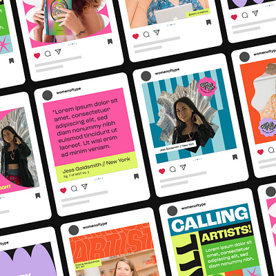 Instagram Post Templates for Women of Type bold branded templates colorful ig ig posts instagram pattern post posting social media social media templates templates unique