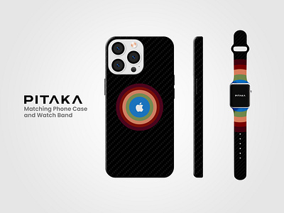 PITAKA: Apple iPhone and Apple Watch Matching Case apple watch apple watch band back cover bilawal designer bilawal graphics bilawal hassan illustrator iphone 15 pro max iphone case photoshop pitaka