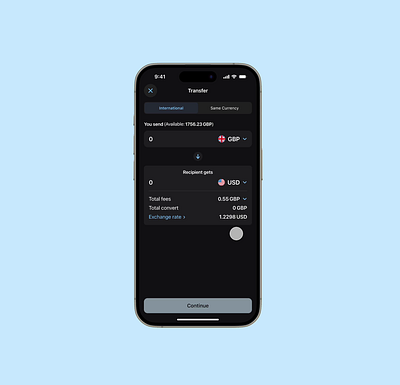 Mobile App Money Transfer User Flow (Exchange Rate) - Dark Mode bank dark mode exchange figma mobile app money money transfer rate ui user flow ux