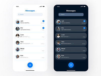 DailyUI 13 | Messenger app blue branding dailyui dailyui13 design designconcept figma interface message messenger mobile ui ui13 uidaily uiux webdesign white