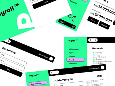 Payroll management system ui web design