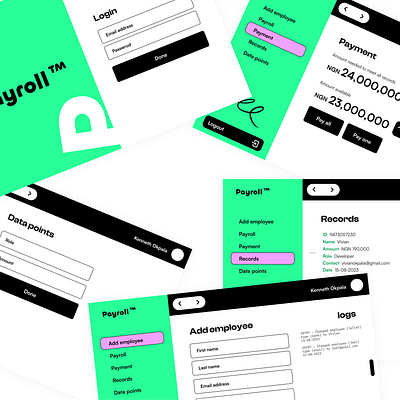 Payroll management system ui web design