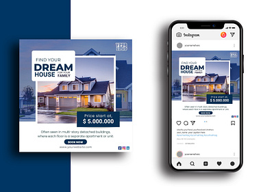 Real Estate Social Media Post Design desgin dribble facebook post instagram instagram post desgin real estate social media desgin shamim ahmed social media social media banner social media design