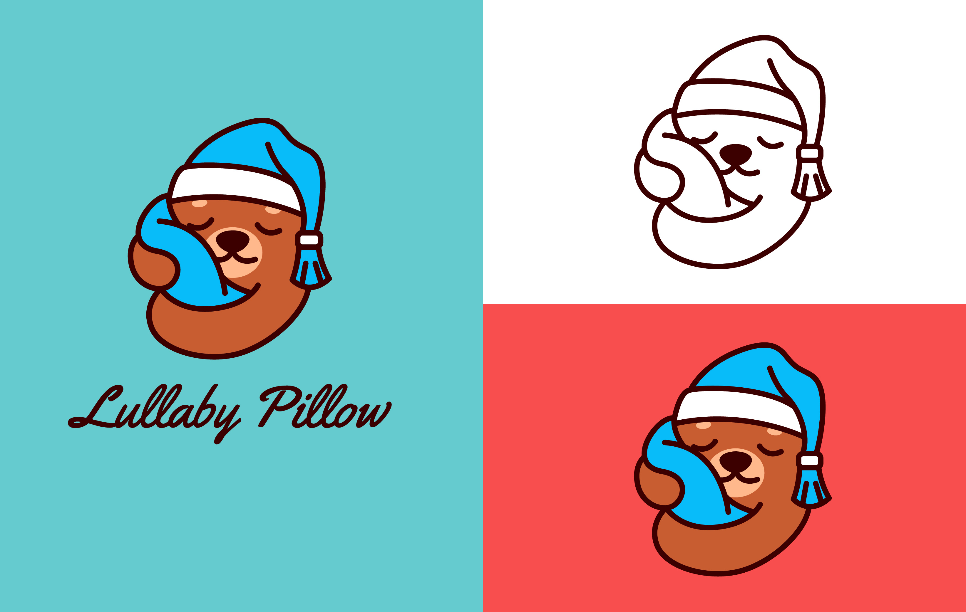 Lullaby Pillow bear bed brand design branding business corporate design dream graphic design identity illustration logo lullaby mascot pillow relax sleep ui visual visual identity