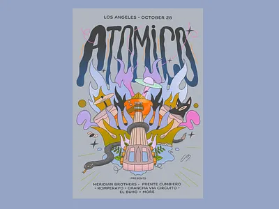 Atomico character colors concert cumbia design illustration music poster procreate show thecamiloes