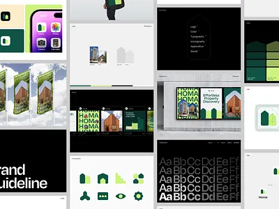 Brand Book for Homa brand book brand design brand guideline brandbook branding card homa iconography identity logo logo design logo designer logotype mark real estate logo rebranding simple logo