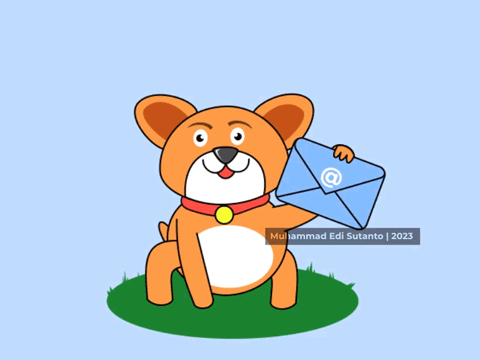 Animated Dog Cartoon Animal Bring an Email Envelope animal animated gifs animation cartoon dog email envelope motion graphics perfect loop