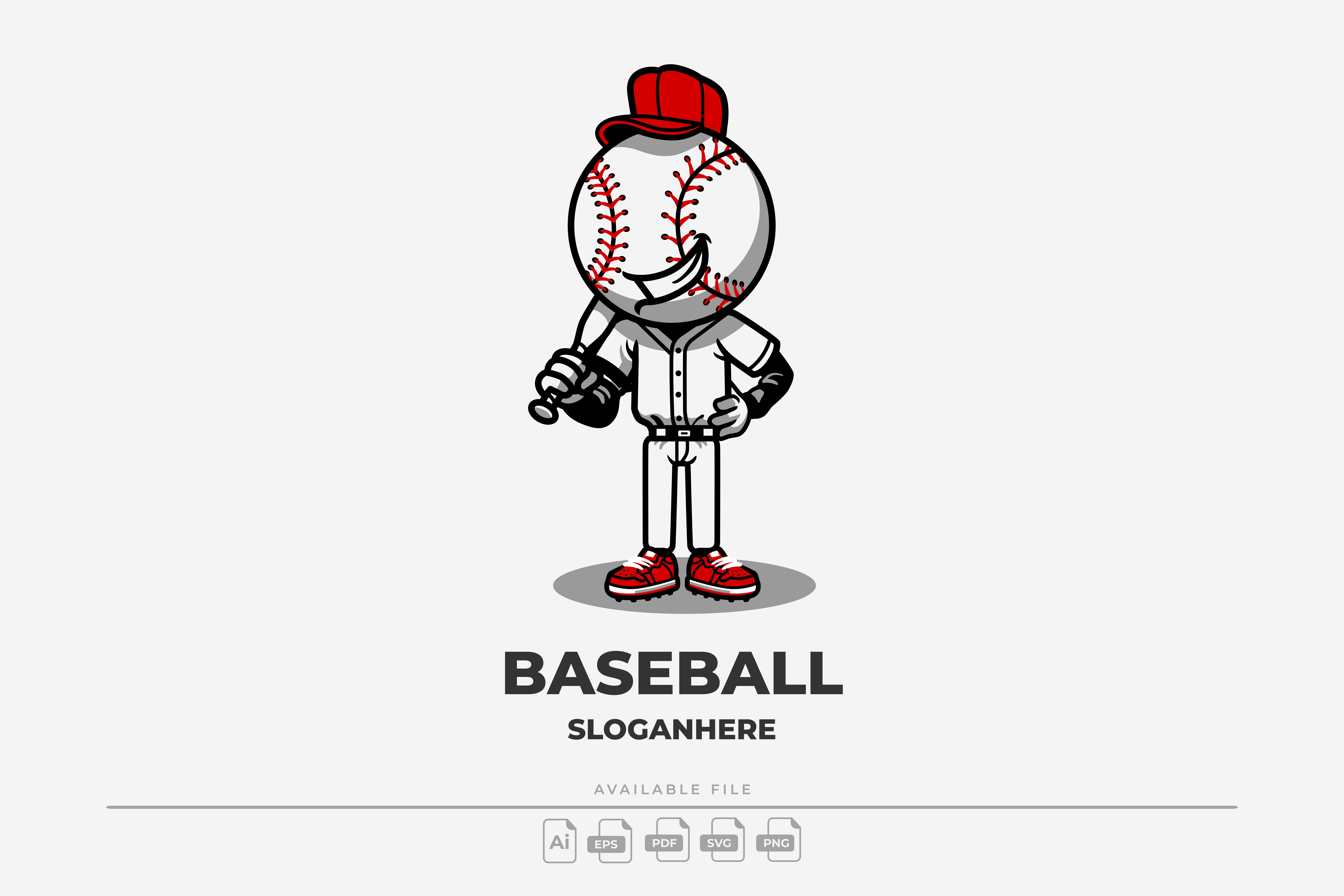 Baseball Mascot Logo baseball baseball mascot logo branding cartoon design graphic design icon illustration logo mascot vector
