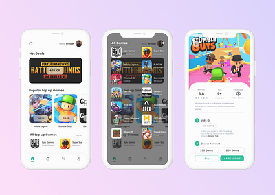 Top Up Gaming - Mobile Apps graphic design product design ui user interface ux