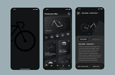 Bike shop - Mobile Apps graphic design ui user interface visual design