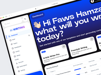 AI COPYWRITING DASHBOARD ai ai landing page branding chatgpt copywriting dashboard dashboard ai design design app illustration logo ui ui design uidesign uiux web design