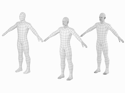 Male Body in A-pose Base Mesh