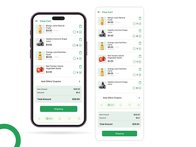 Grocery Mobile App UI | Cart Page UI Design android mobile app ui design e commerce mobile app e commerce mobile app ui design grocery mobile app shipping mobile ui design ui kits view cart mobile app ui design