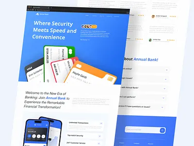 Annual Bank - Landing Page 3d animation app bank branding design fintech graphic design illustration landingpage logo minimal mobile design mobile ui money motion graphics ui uiux uiuxdesigner ux
