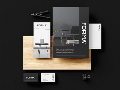 BRAND COLLATERAL FOR FORMA brand identity brand identity design branding design e commerce brand furniture store graphic design logo