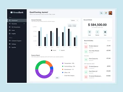 Banking Customer Dashboard UI banking customer dashboard dashboard dashboard ui fintech fintech ui ui uiux web app web design