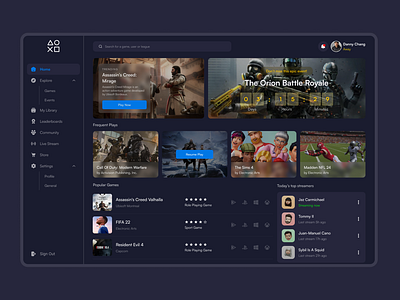 Game Studio Website Design UI
