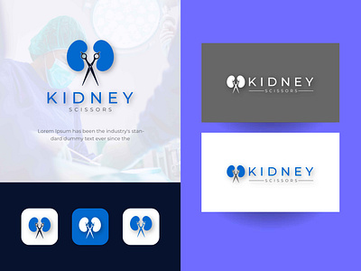 Kidney scissors logo design. OT logo. Knife with kidney logo app apps logo branding clinic design gradient logo graphic design health hospital illustration kidney knife logo logo design medical operation ot scisors ui