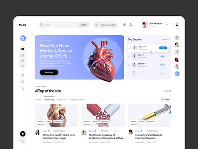 Medicare dashboard ui exploration (Blog Site) blog doctor health health tracking healthcare healthtech hospital medical blog medical care medical tracking app medical website medicine online medicine web web design