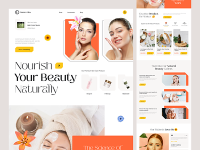 Skin Care - Website Landing Page beauty beauty care beauty clinic body care clean cosmetic cosmetology landing page minimal minimal design salon skincare website ui ux woman