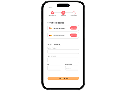 Credit card check out page checkout dailyui mobileapp ui ux