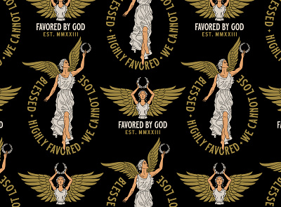 Favored By God - Apparel Graphics angel apparel apparel graphic badges branding clothing clothing brand geometric graphic design illustration line lineart logo merch merchandise minimal monoline t shirt tee wings