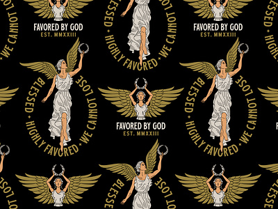 Favored By God - Apparel Graphics angel apparel apparel graphic badges branding clothing clothing brand geometric graphic design illustration line lineart logo merch merchandise minimal monoline t shirt tee wings