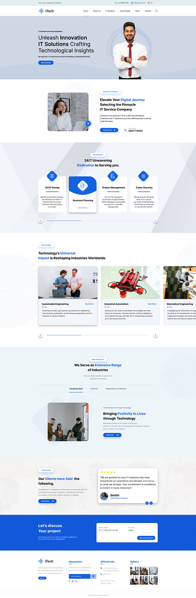 IT Service Landing Page UI Design graphic design ui