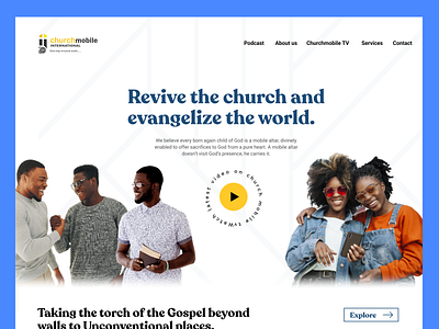 Website design for an online church. church churchwebsite community creative hero section homepage landingpage modern retro webdesign