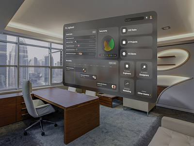 Apple Vision Pro Dashboard VR Concept - Spatial UI Design apple ar concept control dashboard design figma office planning spatial tasks tracking ui ux vision pro vr work