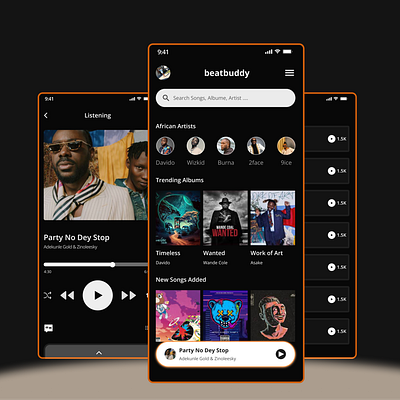 Beatbuddy Music mobile app mobile app design music music player player