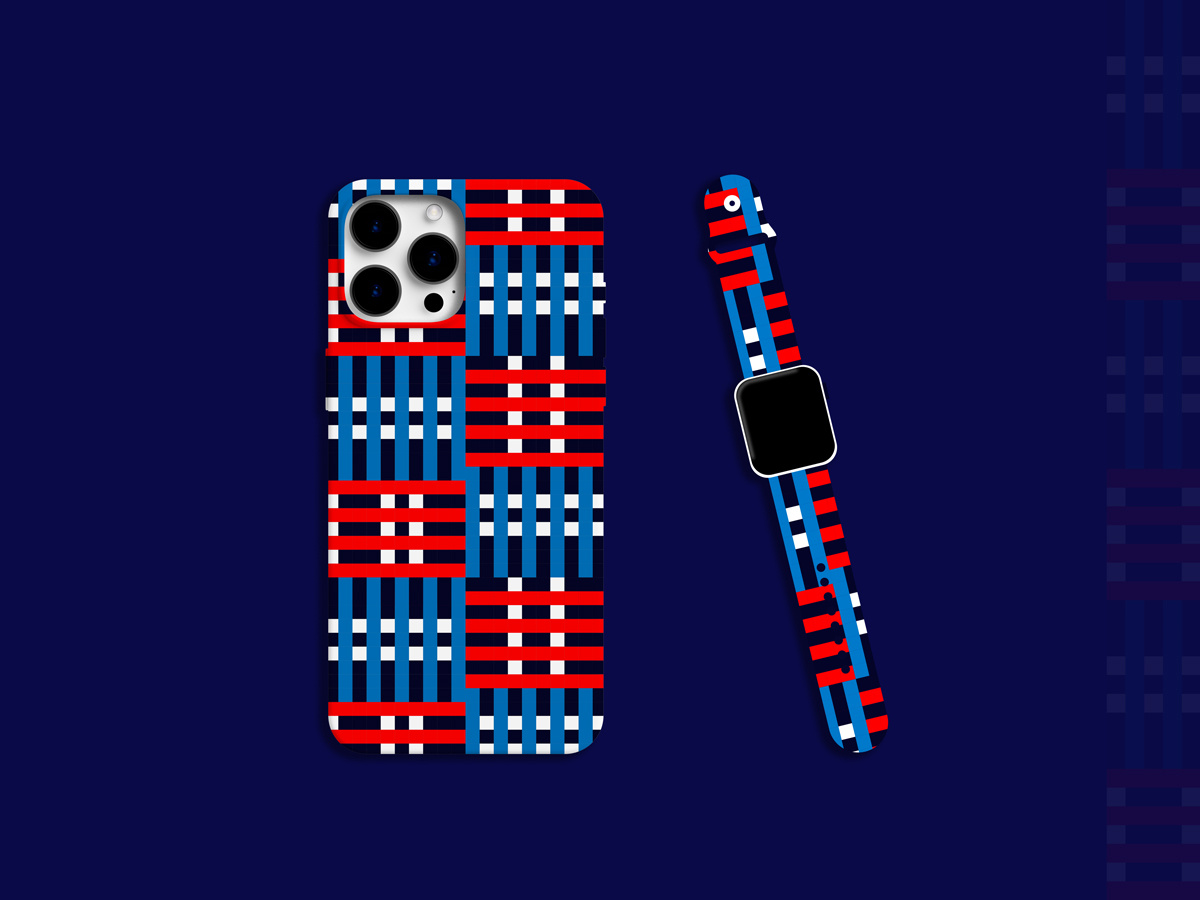 PITAKA Mobile back case & Watch Strap Concept 5 branding colors design dribbble graphic design illustration iphone backcase iwatch strap pitaka vector