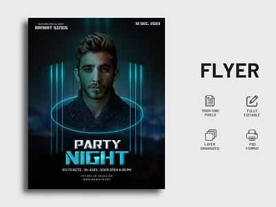 Party Flyer | Instagram post | Dj Night adobe photoshop ads design advertising banner black night branding city party desco dj dj flyer facebook banner flyer graphic design image to psd instagram ads party party flyer photo edit print design social media post