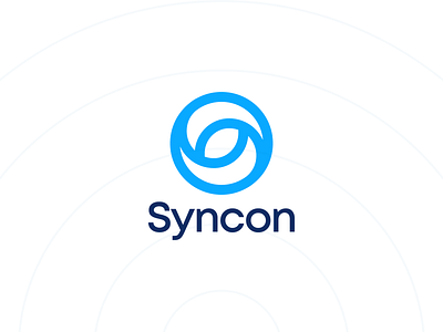 Syncon blue branding eco graphic identity letter s logo logodesigner logomaker logoprocess mark minimal process s soft software startup sync tech technology