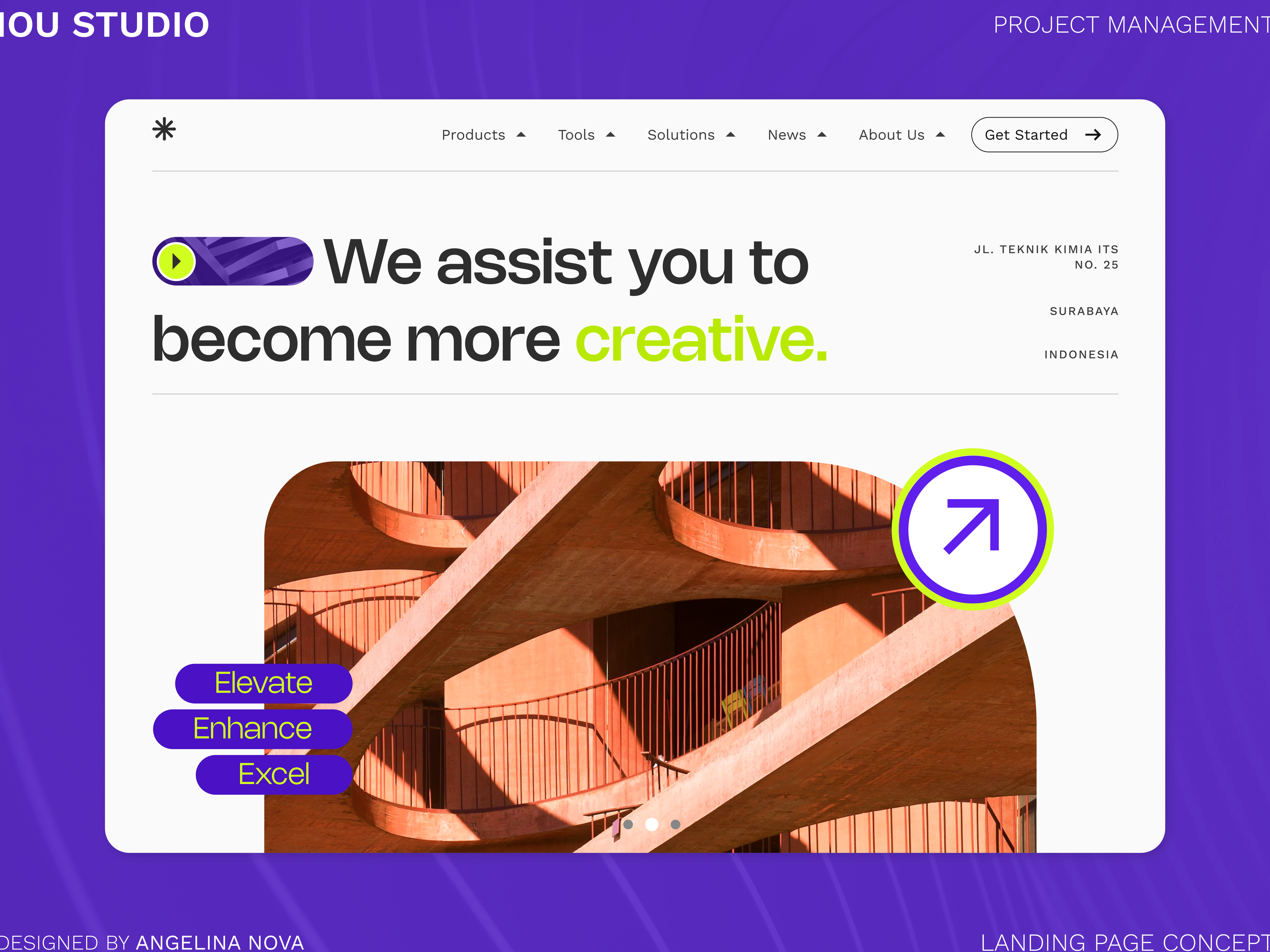 CREASI - Project Management Landing Page app architecture creative design desktop figma graphic design interior landing page management minimalist product design project prototype ui ui ux ux website