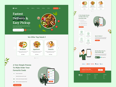 Fast food Delivery landing page delivery landing page delivery website fast food fast food landing page food food landing page food website design healthy food landing page healthy website landing page restaurant landing page restaurant website ui ux website design