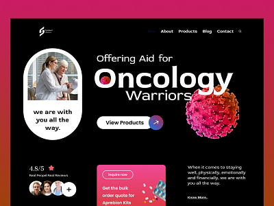 oncology Medicine web design app branding design graphic design health care hero banner hero section landing page logo medical medicine typography ui ux web web design webdesign wellness