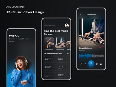 Daily UI challenge 9 - Music Player app design dailyui dailyuichallenge musicplayer ui uidesign ux